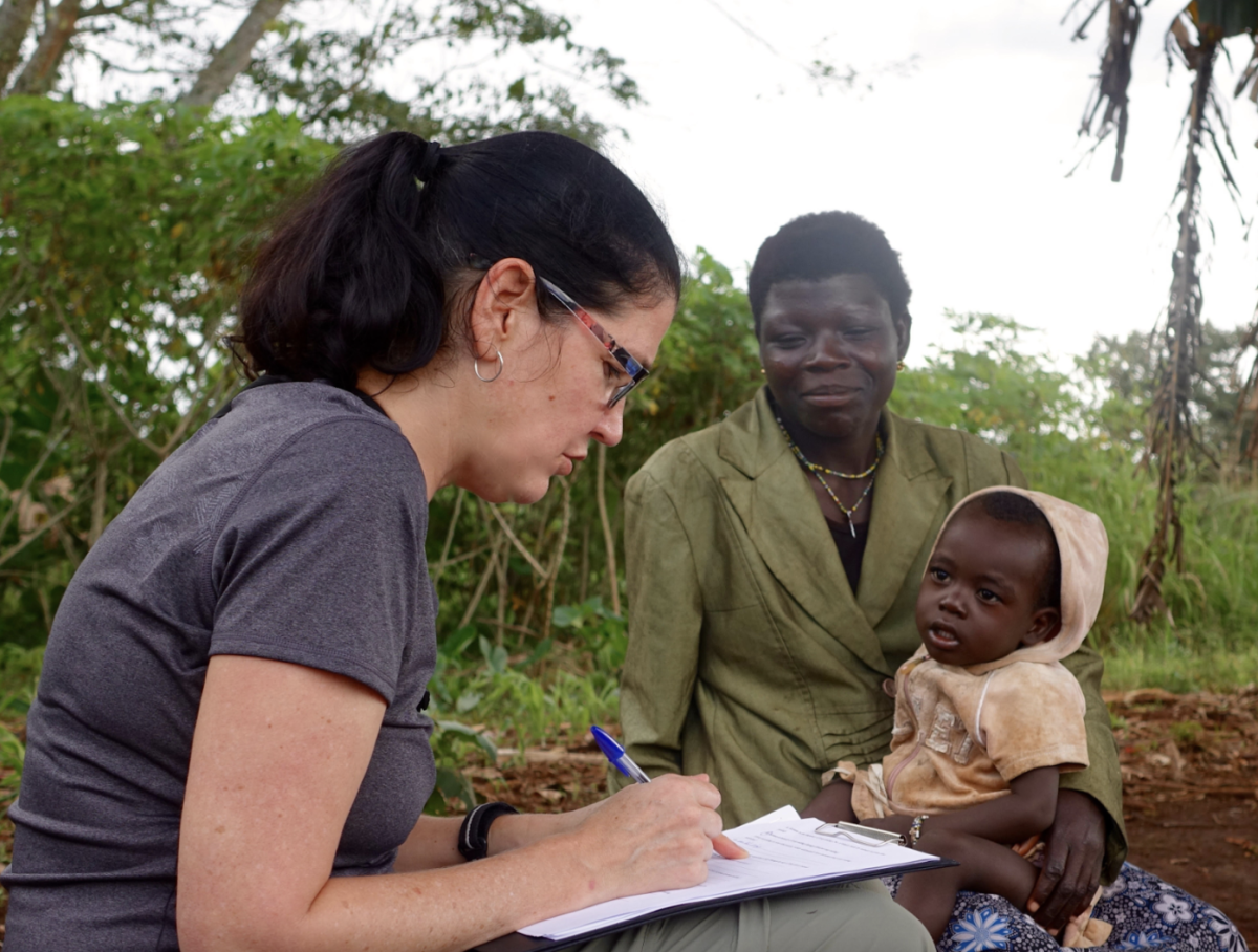 Theresa Peters interviewing community members during her travels.